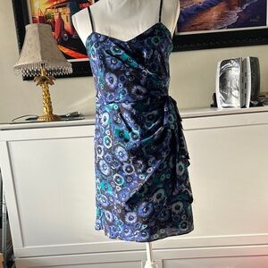 Lauren Conrad Floral Blue, Purple & Teal Dress